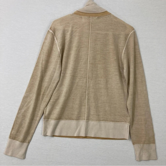 New Zara SRPLS Tan/Camel Cowl Neck 100% Wool Light Sweater Large - Picture 8 of 9